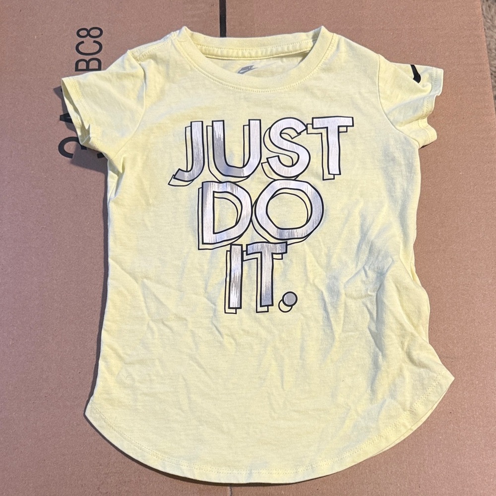 Nike Kids Light Yellow 'Just Do It' Tee
